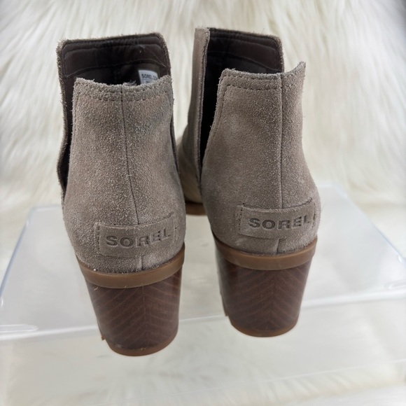 Sorel Taupe Suede Ankle Booties with Low Heel Size 7 Woman - Picture 3 of 11